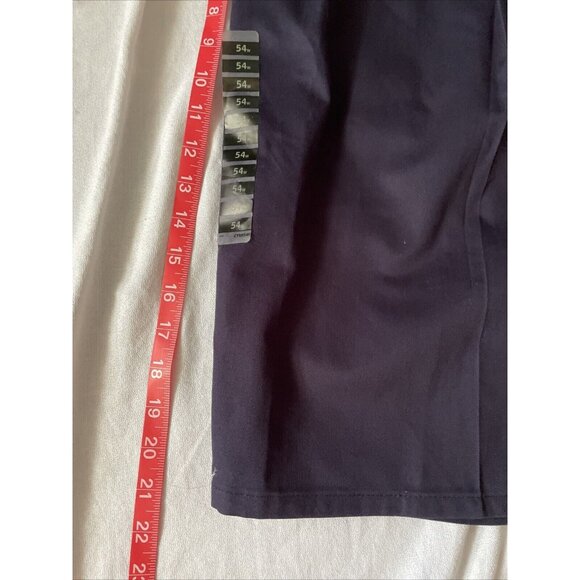 Haggar Mens Pleated Front Shorts 54W Dark Purple Full Cotton Elastic Waist Made - Picture 4 of 11